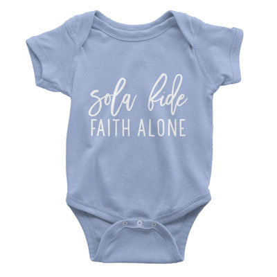 Sola Fide Script Onesie