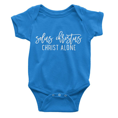 Solus Christus Script Onesie
