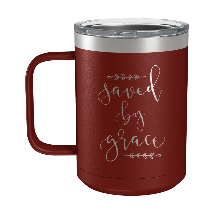 Saved By Grace 15oz Insulated Camp Mug
