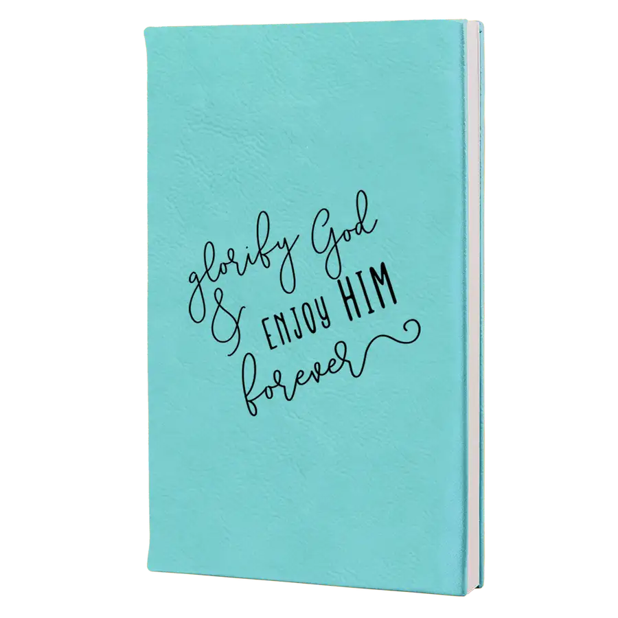 Glorify God And Enjoy Him Script Leatherette Hardcover Journal