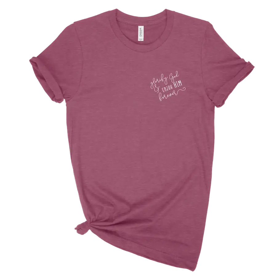 Glorify God And Enjoy Him Left Chest Unisex Tee