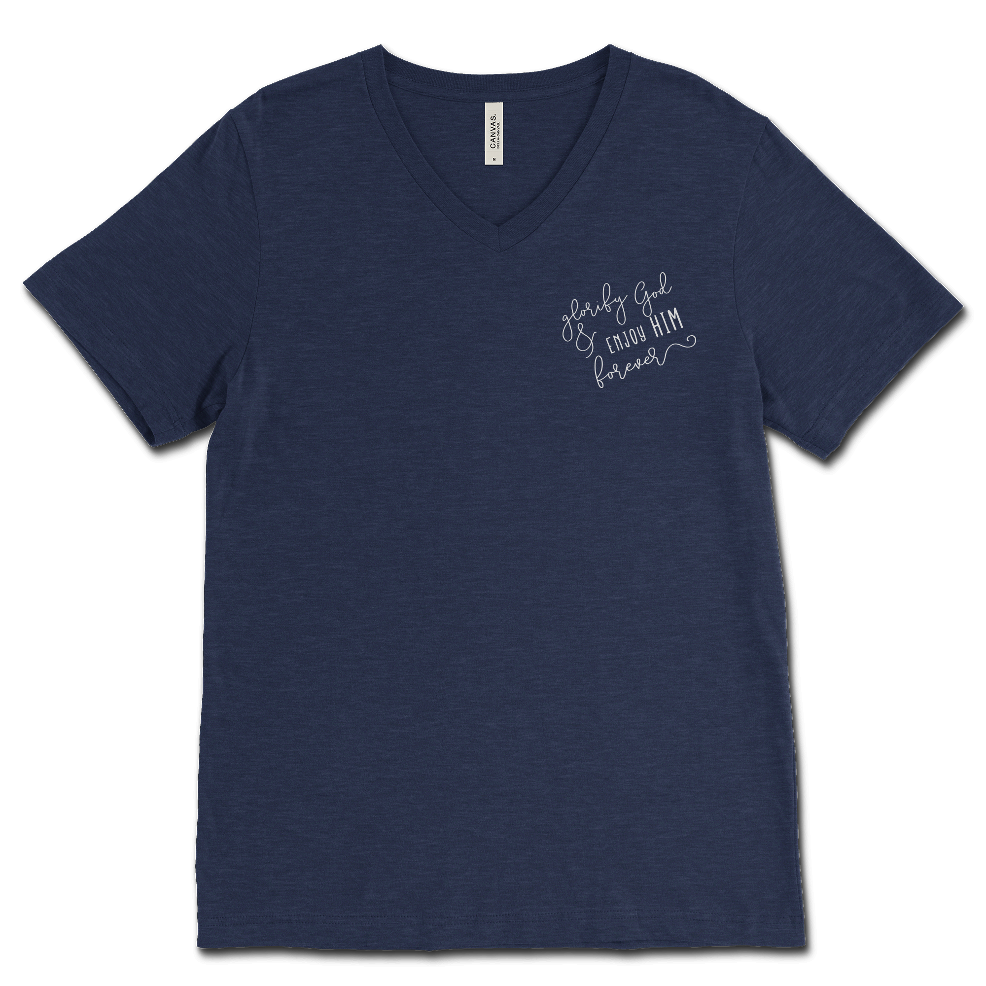 Glorify God And Enjoy Him Script V‐Neck Tee