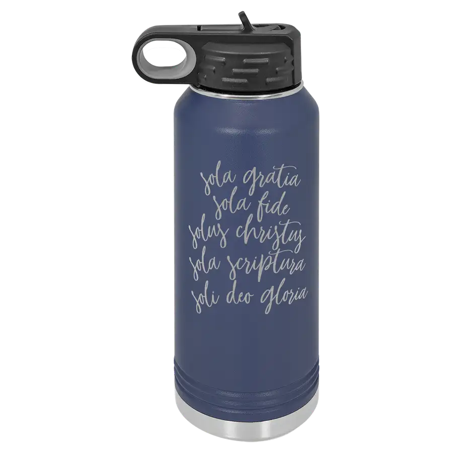 The Five Solas Script Insulated Bottle