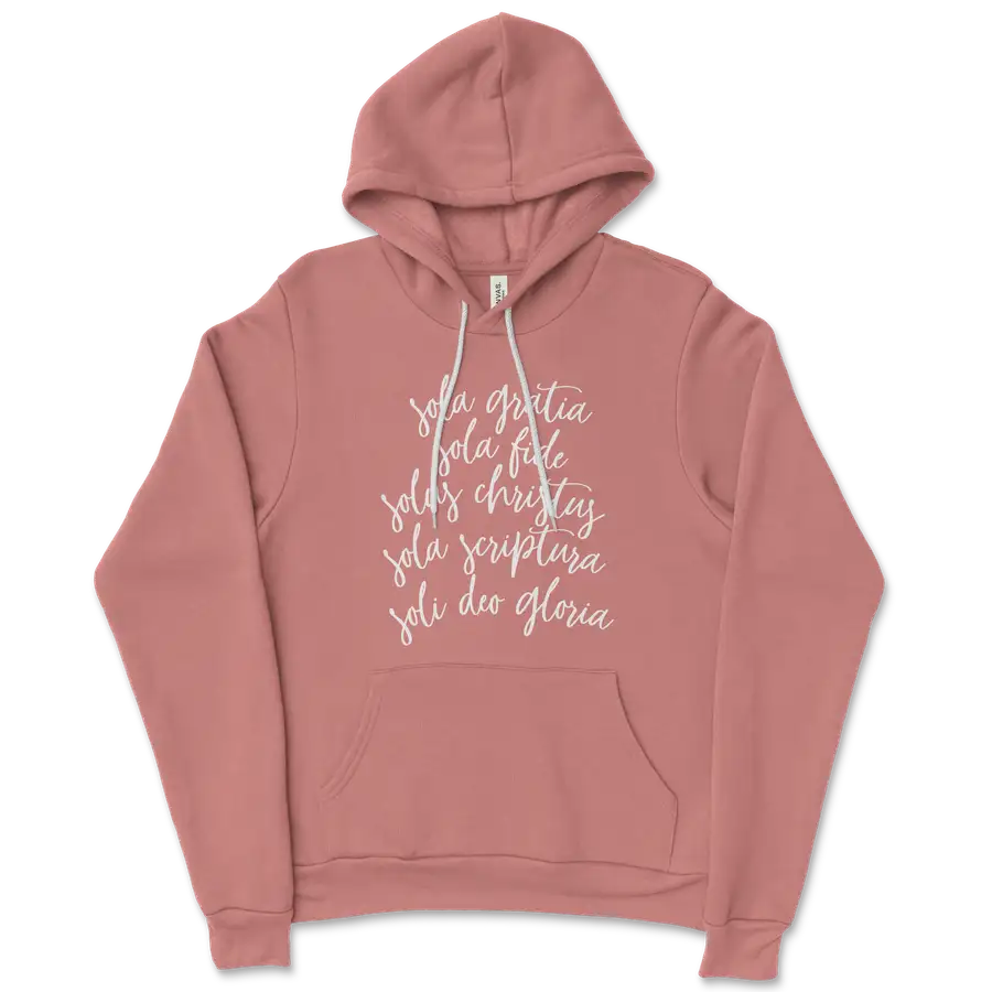 The Five Solas Script Ladies Hoodie