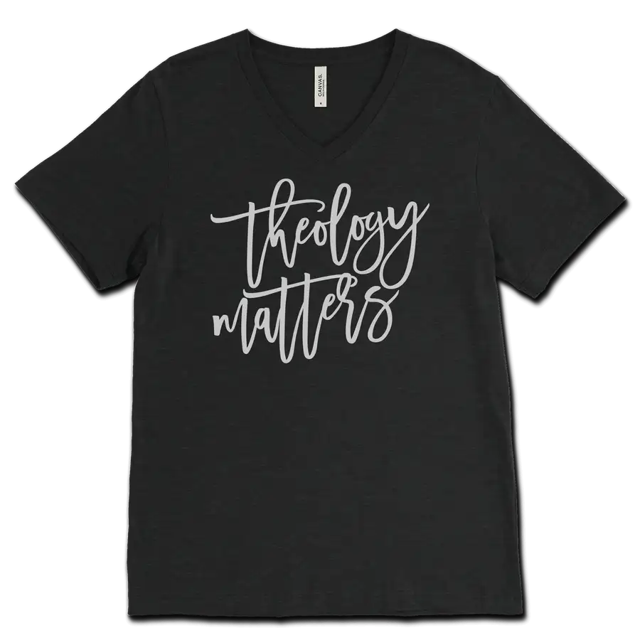 Theology Matters Script V&dash;Neck Tee