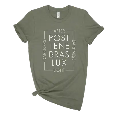 Post Tenebras Lux Script Unisex Tee