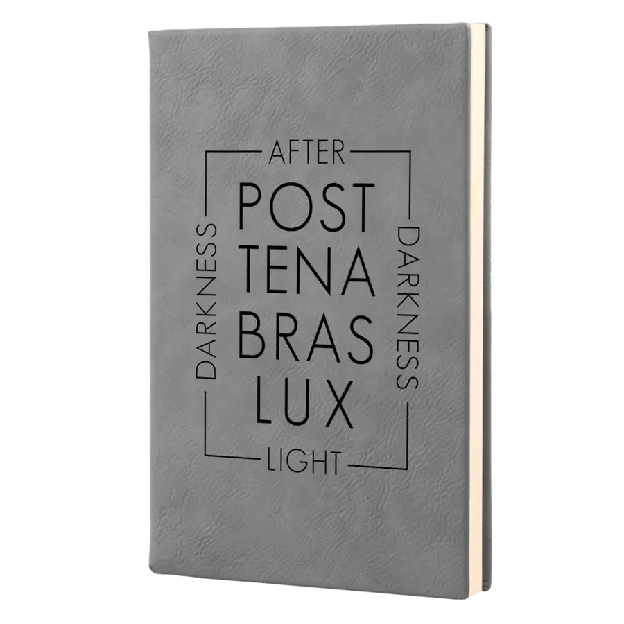 Post Tenebras Lux Script Leatherette Hardcover Journal