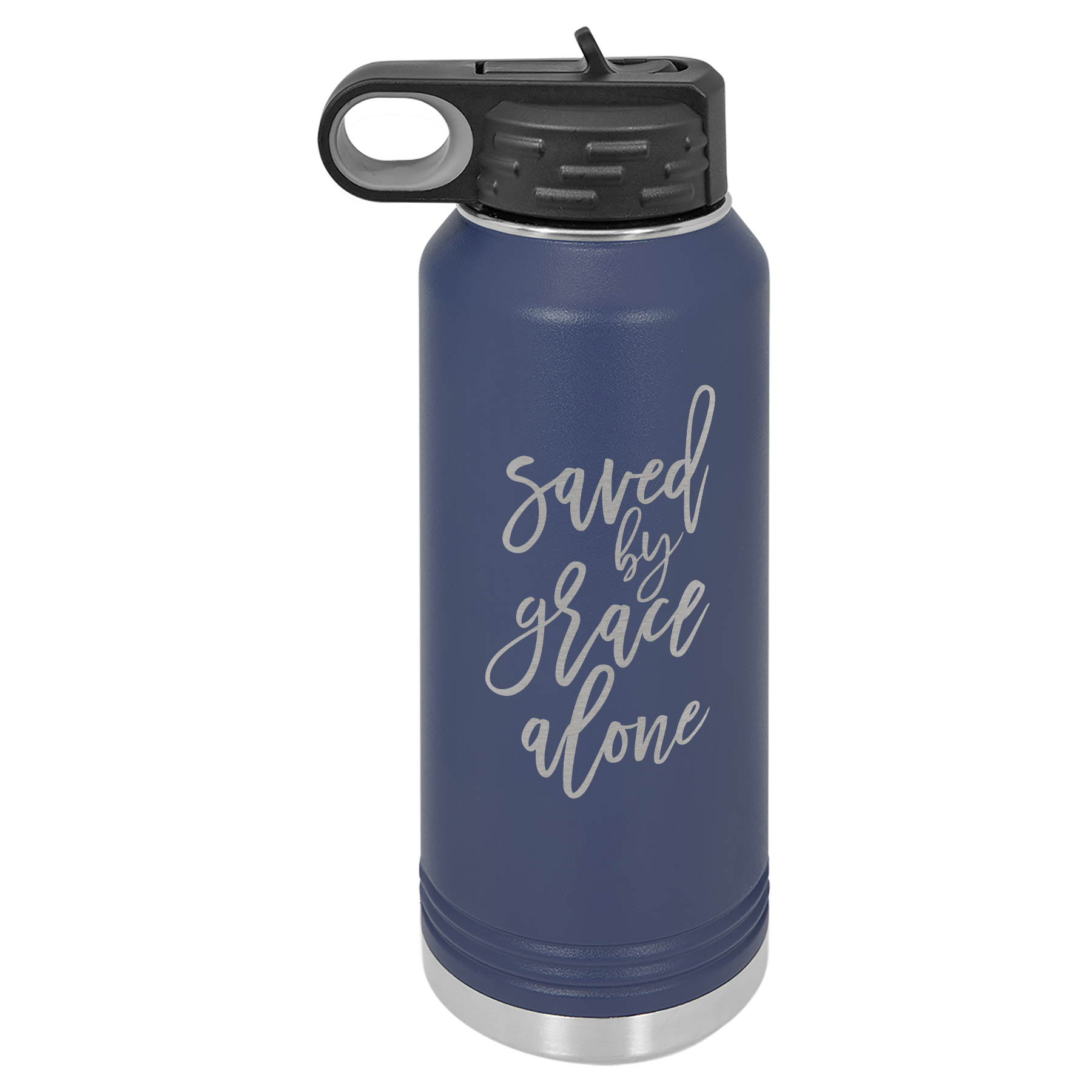 Saved By Grace Alone Script Insulated Bottle