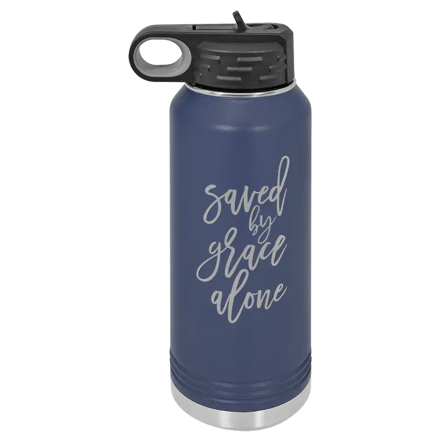 Saved By Grace Alone Script Insulated Bottle