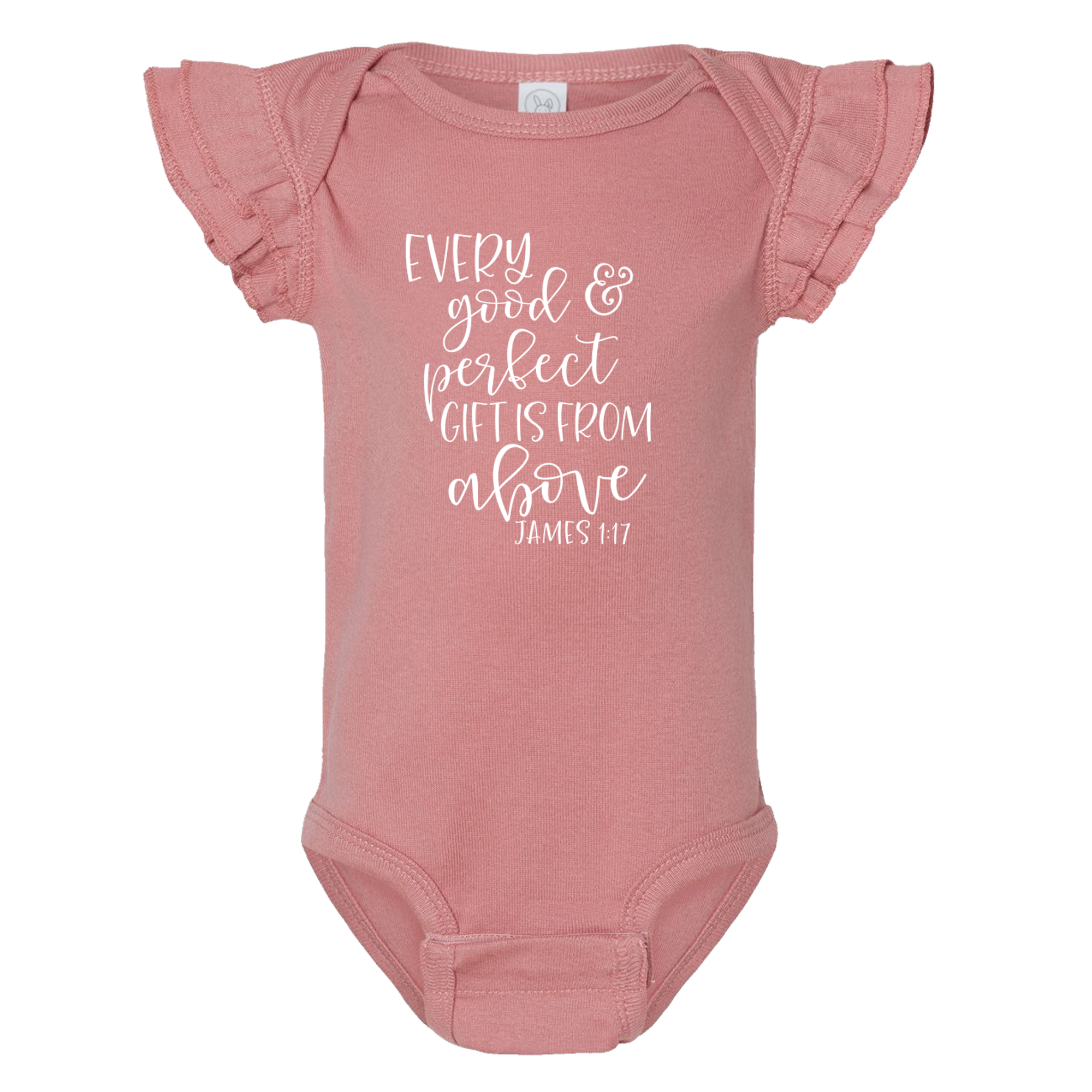Every Good And Perfect Gift Ruffled Onesie