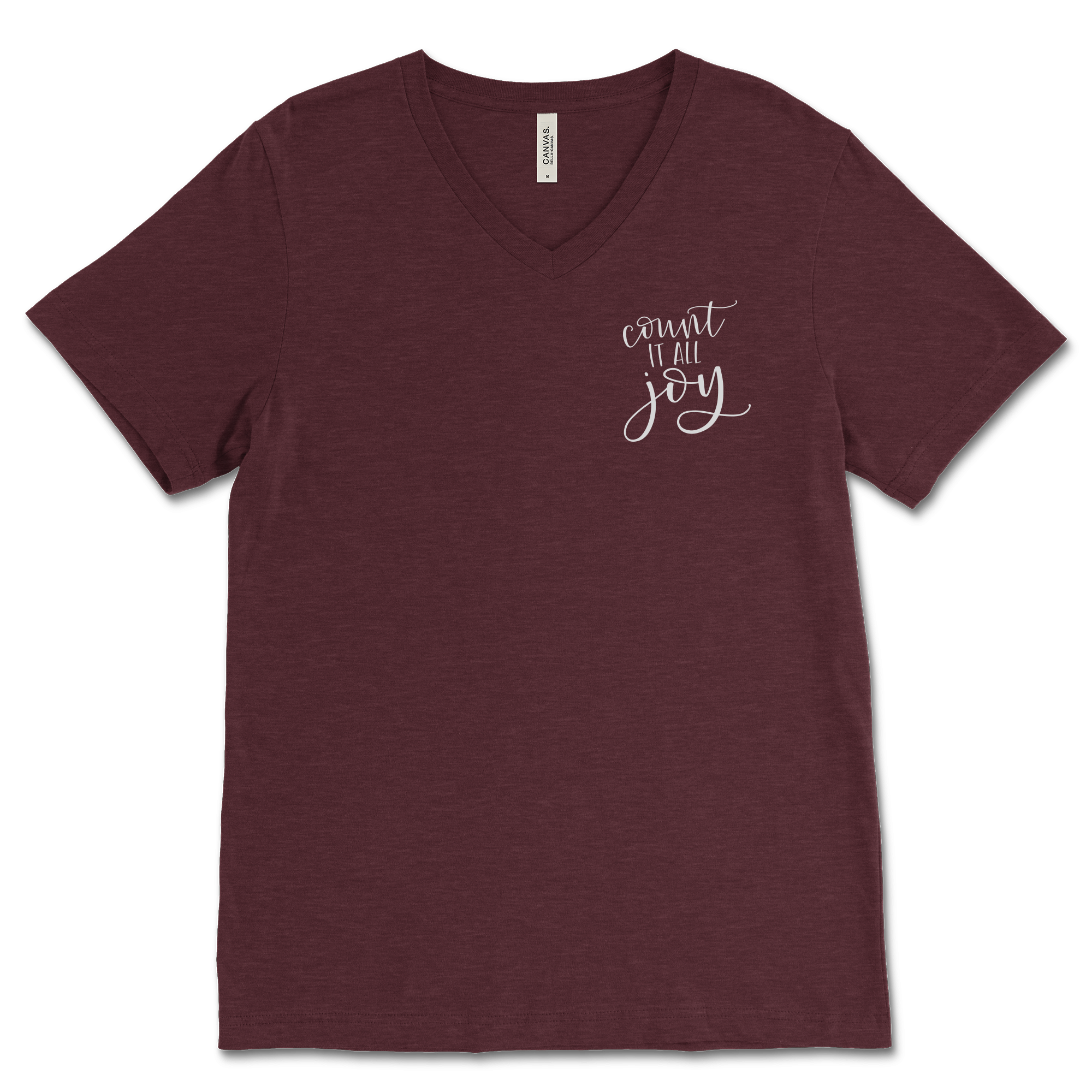 Count It All Joy Left Chest V‐Neck Tee