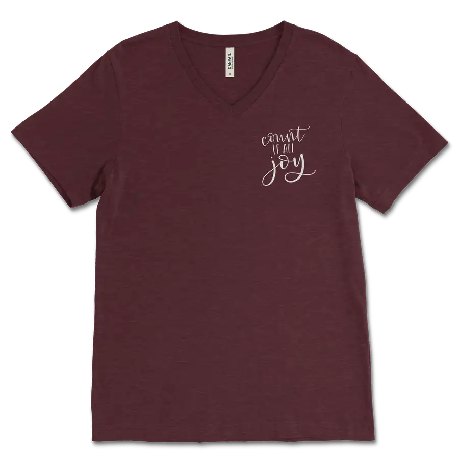 Count It All Joy Left Chest V&dash;Neck Tee