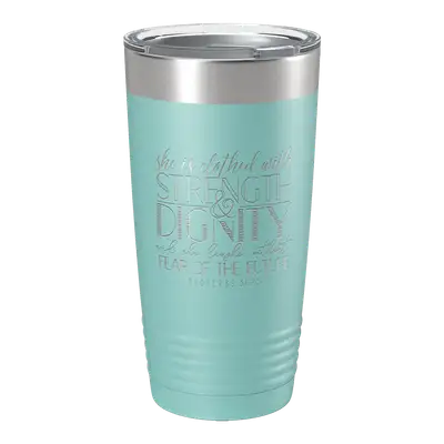 She Is Clothed (Lettered) 20oz Insulated Tumbler