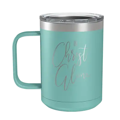 In Christ Alone (Script) 15oz Insulated Camp Mug