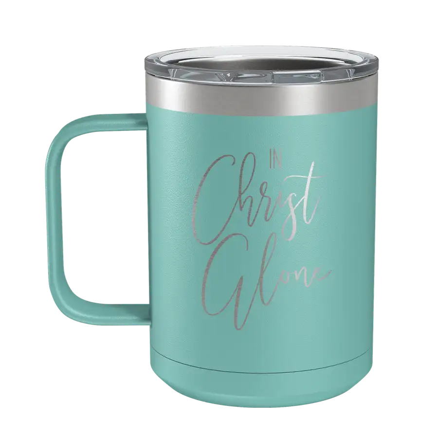 In Christ Alone (Script) 15oz Insulated Camp Mug