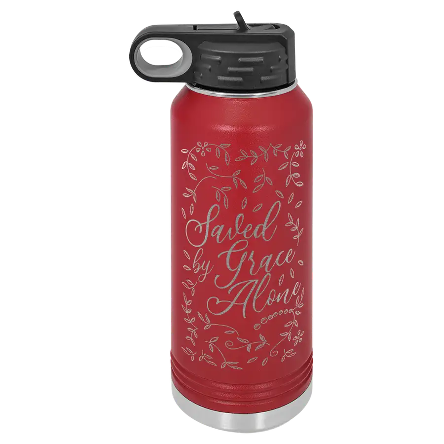 Saved By Grace Alone Floral Insulated Bottle