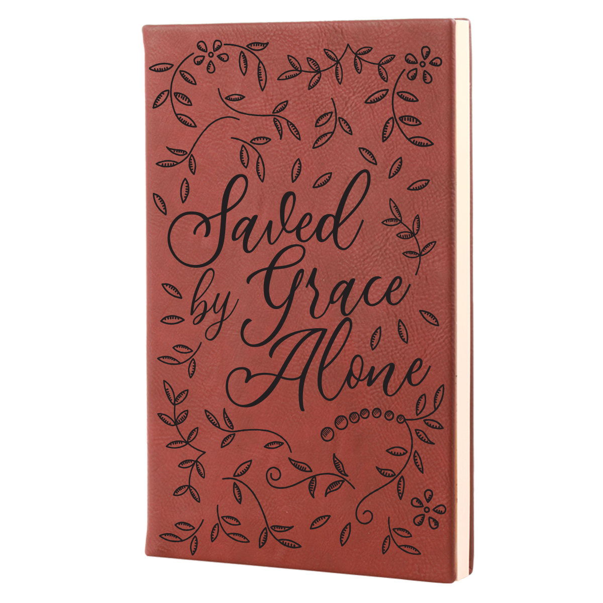 Saved By Grace Alone Floral Leatherette Hardcover Journal