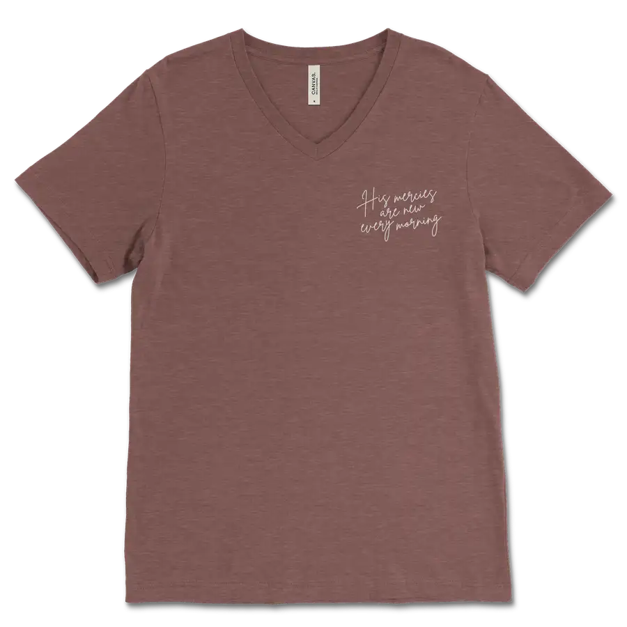 His Merices Are New Left Chest V&dash;Neck Tee