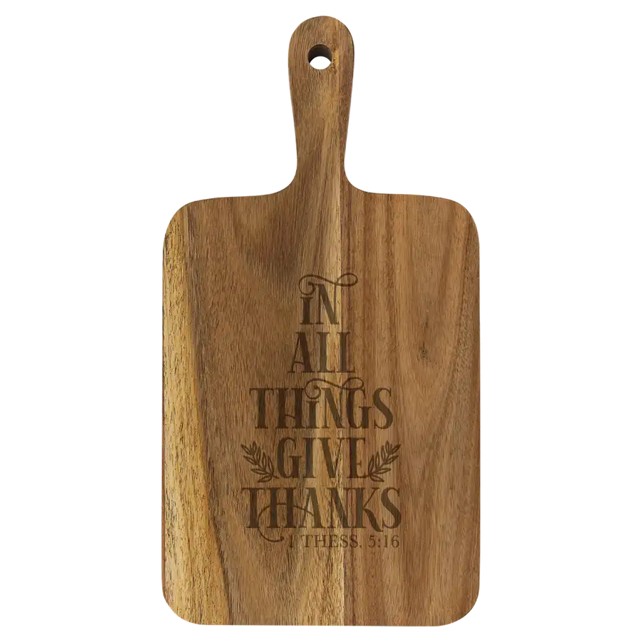 Give Thanks Cutting Board Paddle Acacia