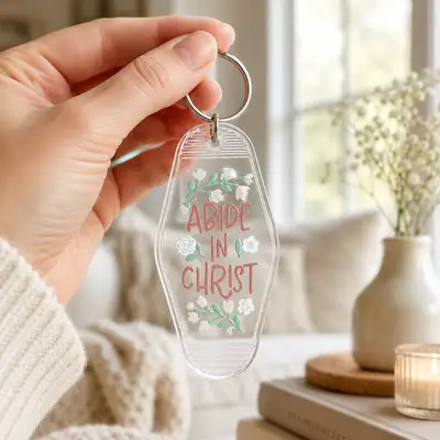 Abide In Christ Acrylic Motel Key Chain