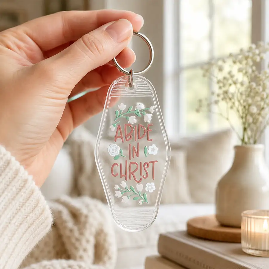 Abide In Christ Acrylic Motel Key Chain