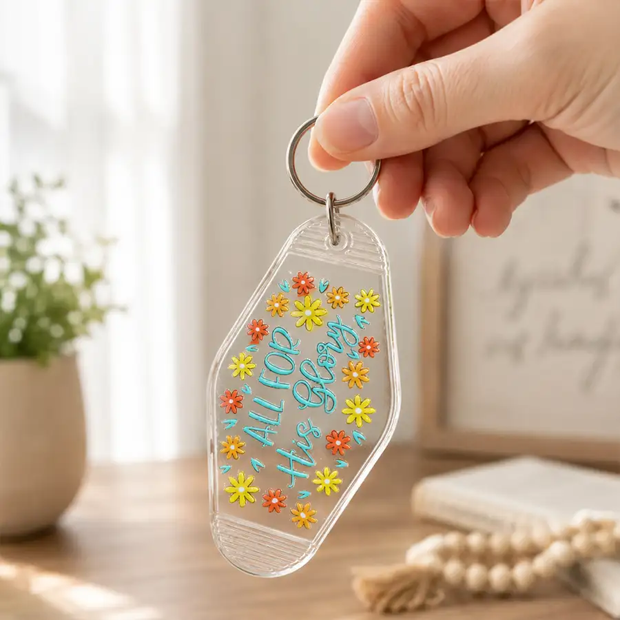 All For His Glory Acrylic Motel Key Chain