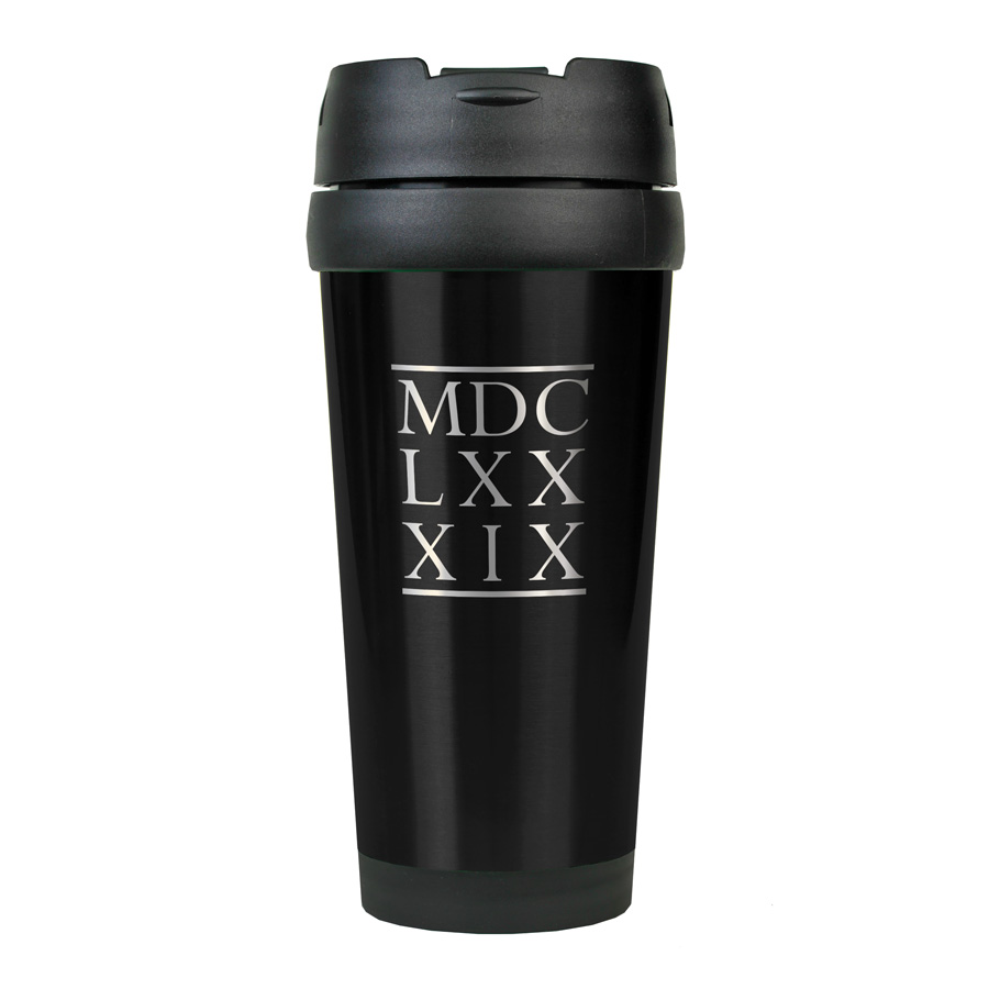 1689 BCF Roman Numerals Stainless Steel Travel Mug