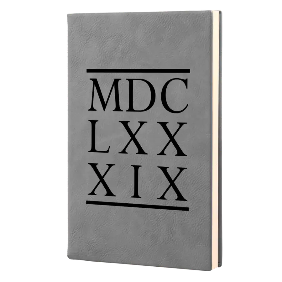 1689 BCF Roman Numerals Leatherette Hardcover Journal
