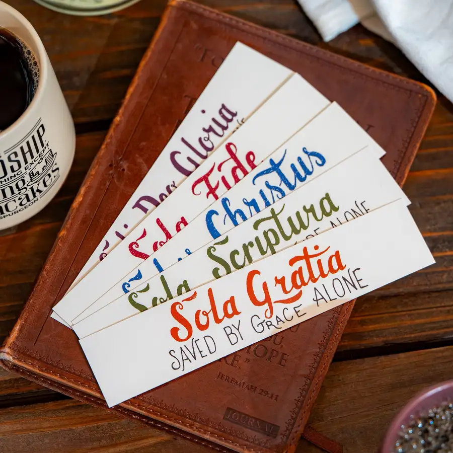 Five Solas Hand Lettered Bookmark Set #2