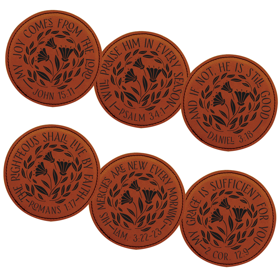 Bible Verse Floral Coaster Set of 6