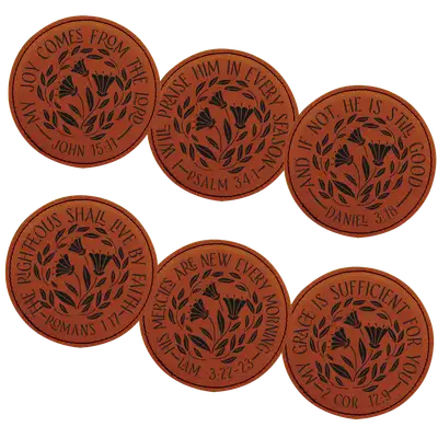 Bible Verse Floral Coaster Set of 6