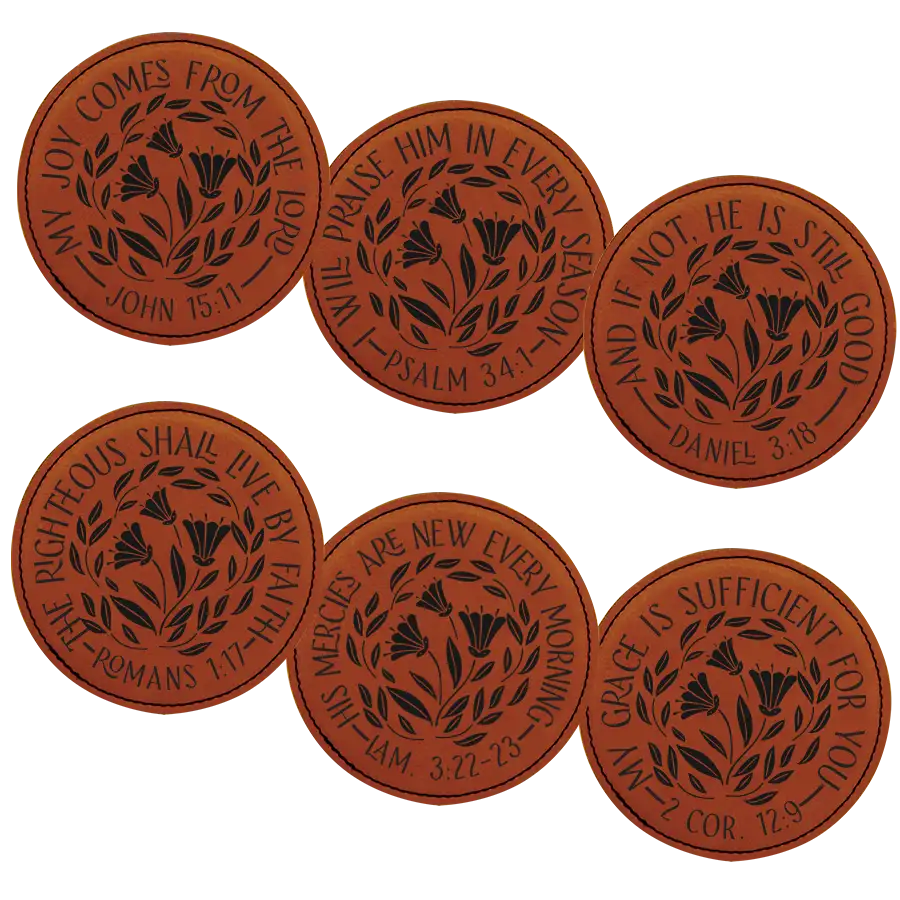 Bible Verse Floral Coaster Set of 6
