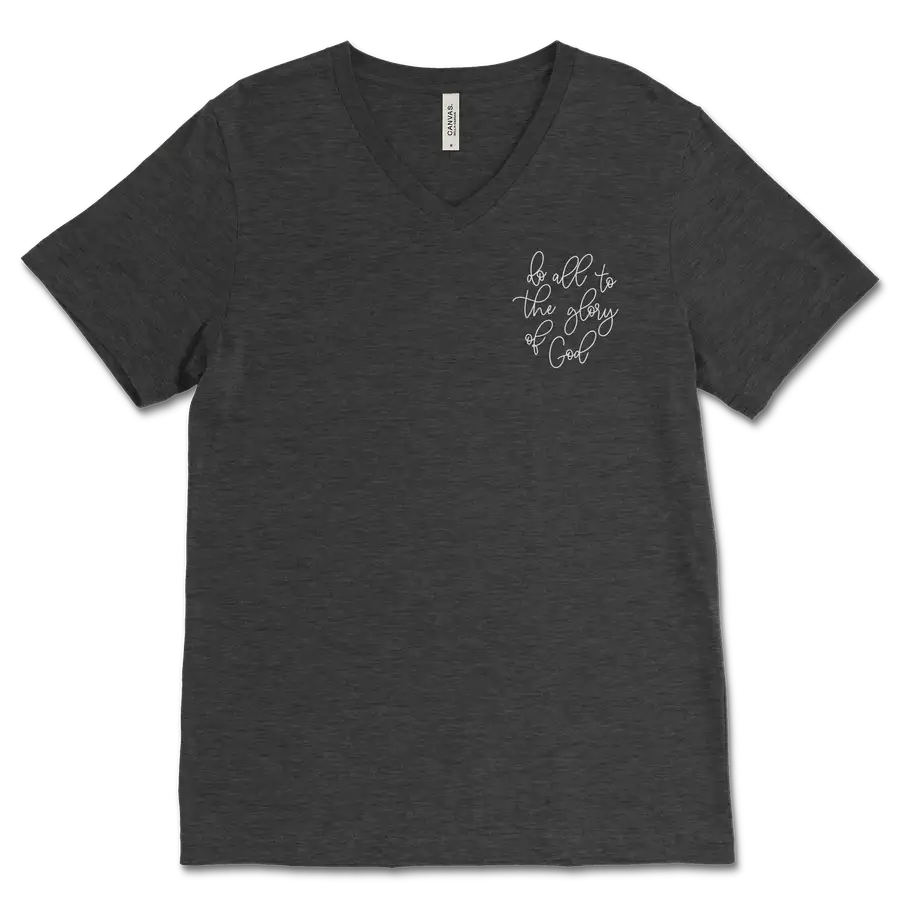 Do All To The Glory Left Chest V&dash;Neck Tee