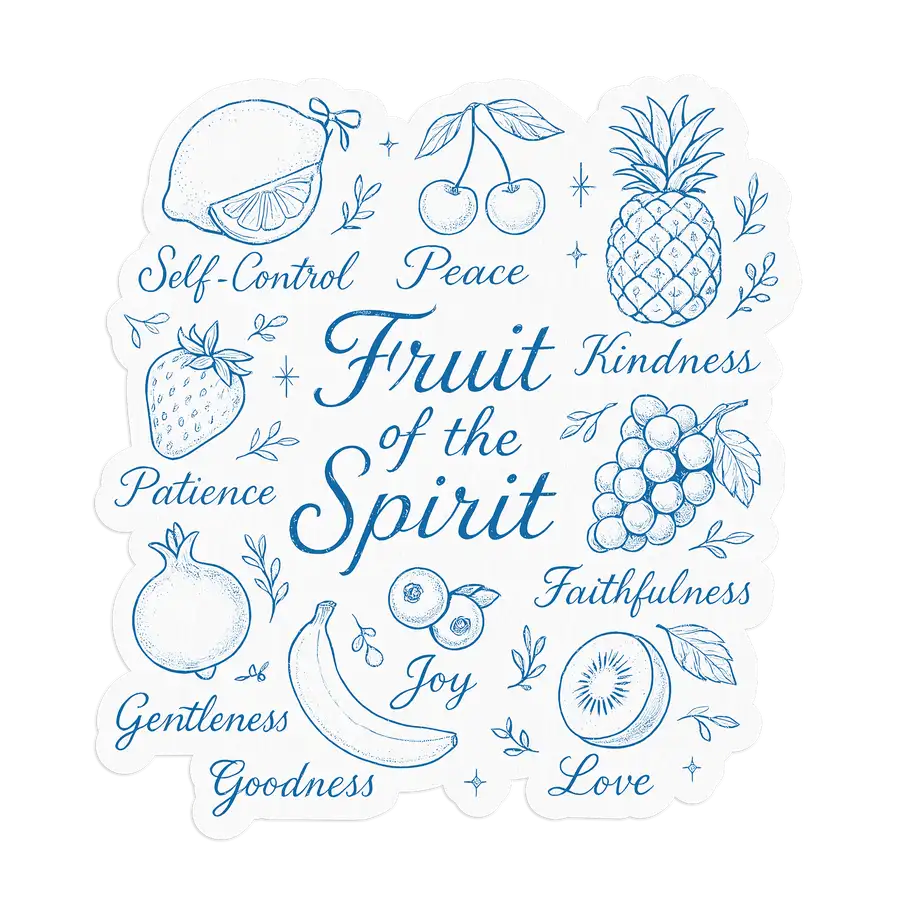 Fruit Of The Spirits Blue Sticker #2