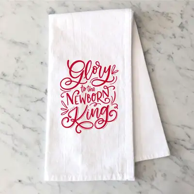 Glory To The King Tea Towel