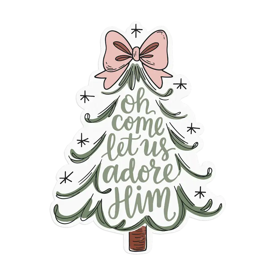 Oh Come Let Us Adore Him Sticker #2