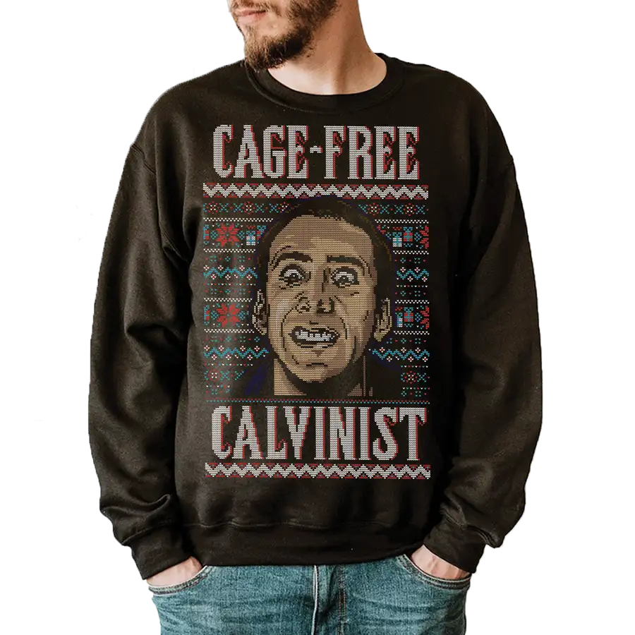 Cage Free Ugly Christmas Sweatshirt #2