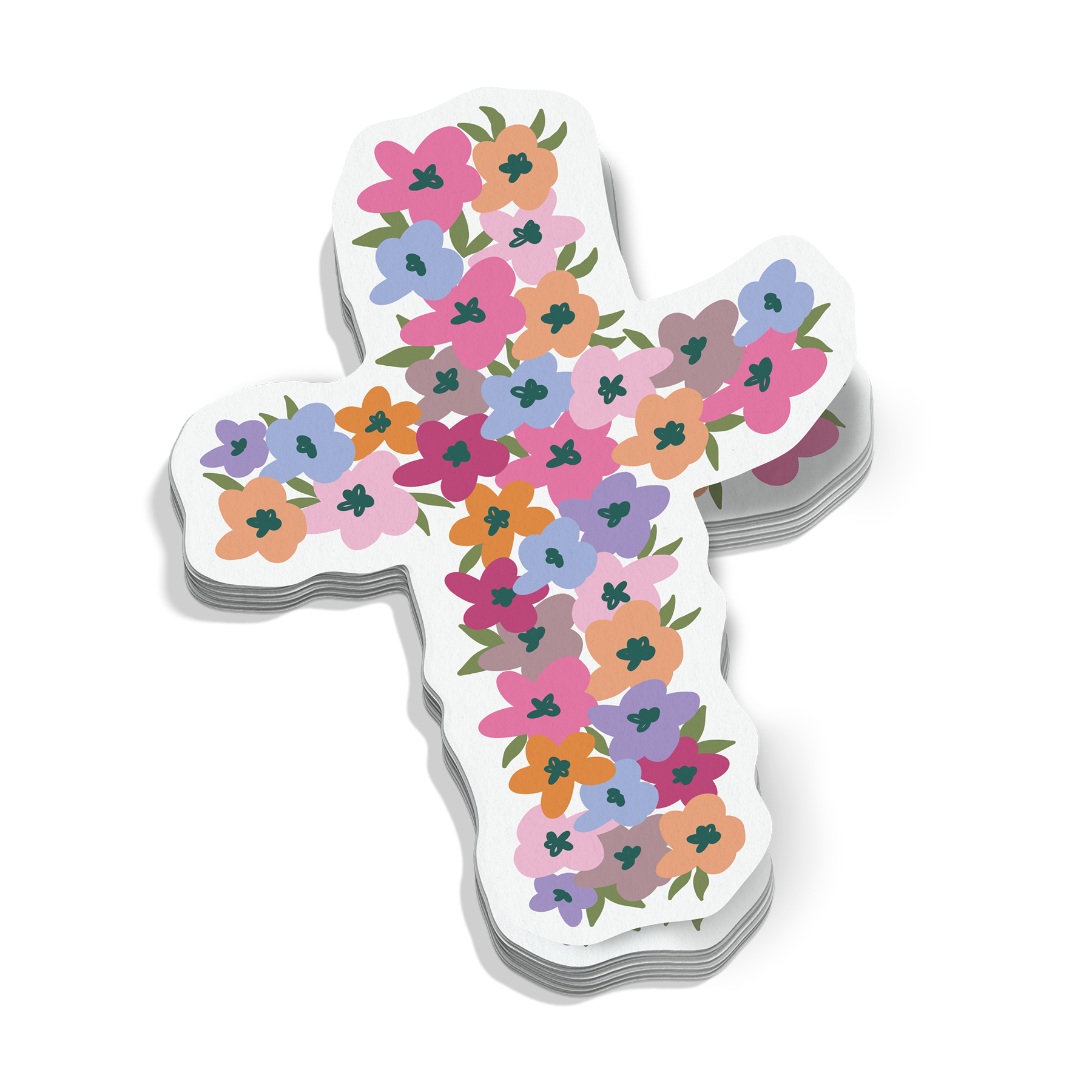 Floral Cross Sticker