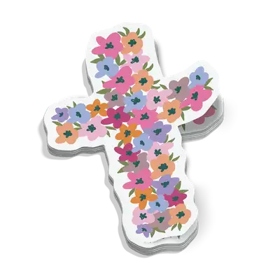 Floral Cross Sticker