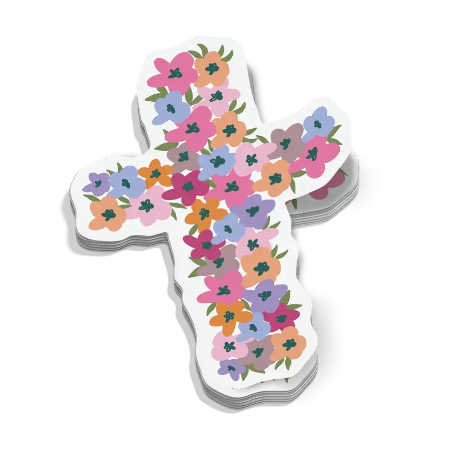 Floral Cross Sticker