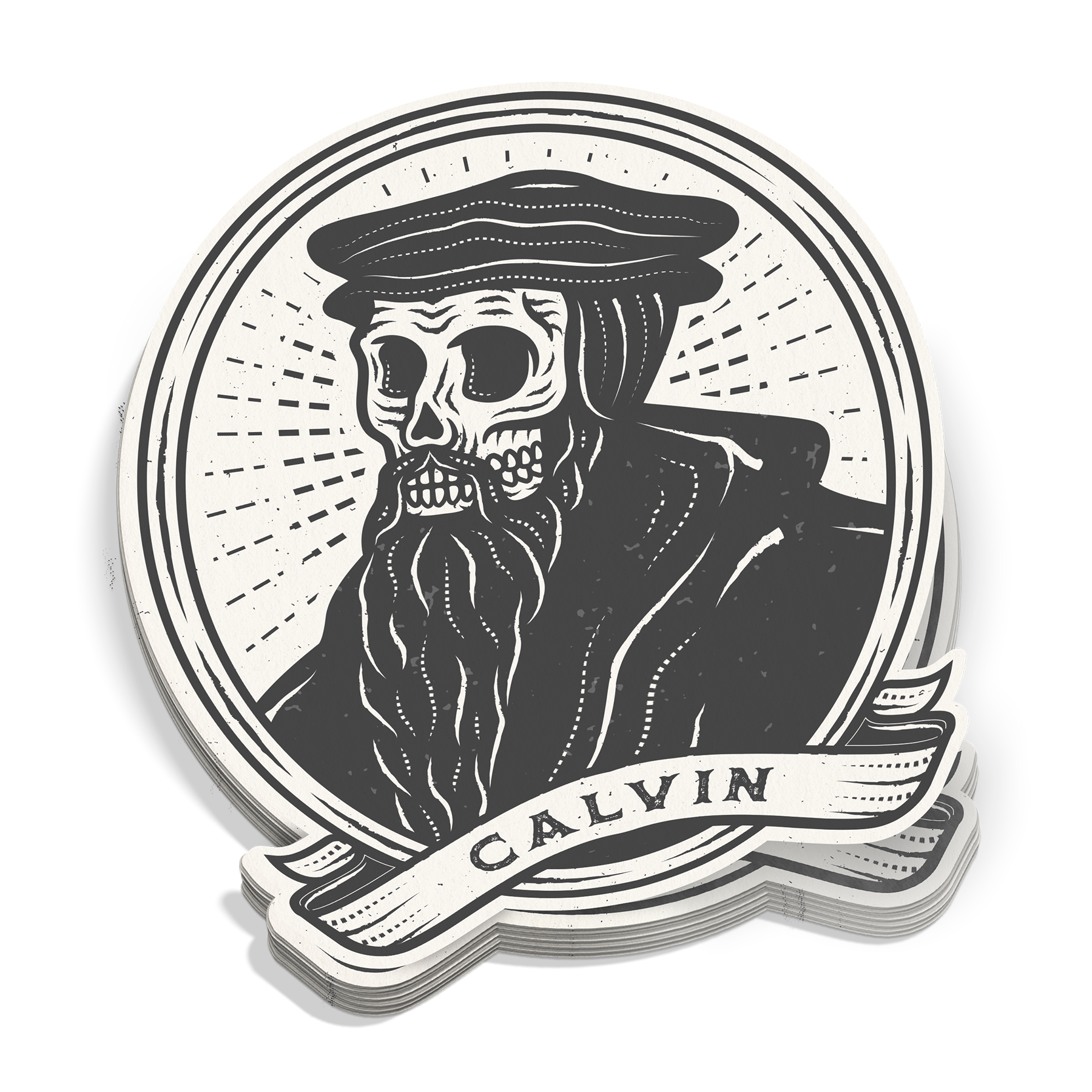 Dead Theologians Calvin Sticker