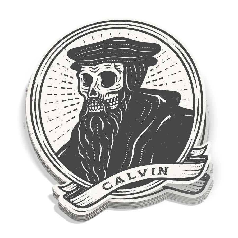 Dead Theologians Calvin Sticker