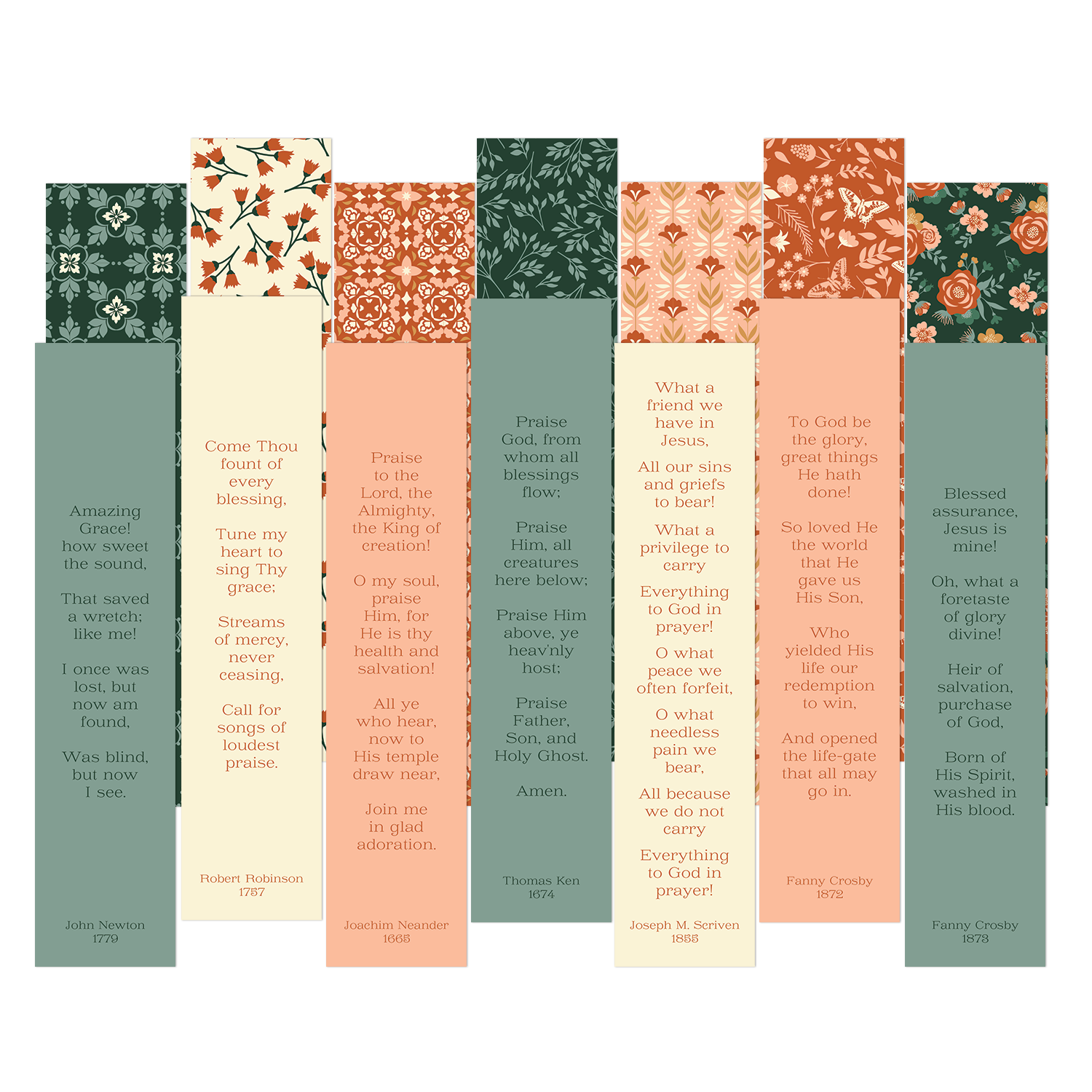 Fall Hymns Bookmark Set