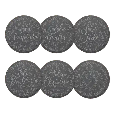 Five Solas Floral Slate Coaster Set of 6