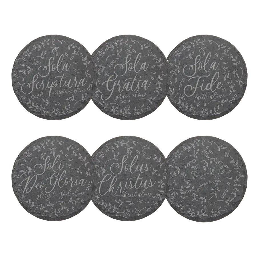 Five Solas Floral Slate Coaster Set of 6
