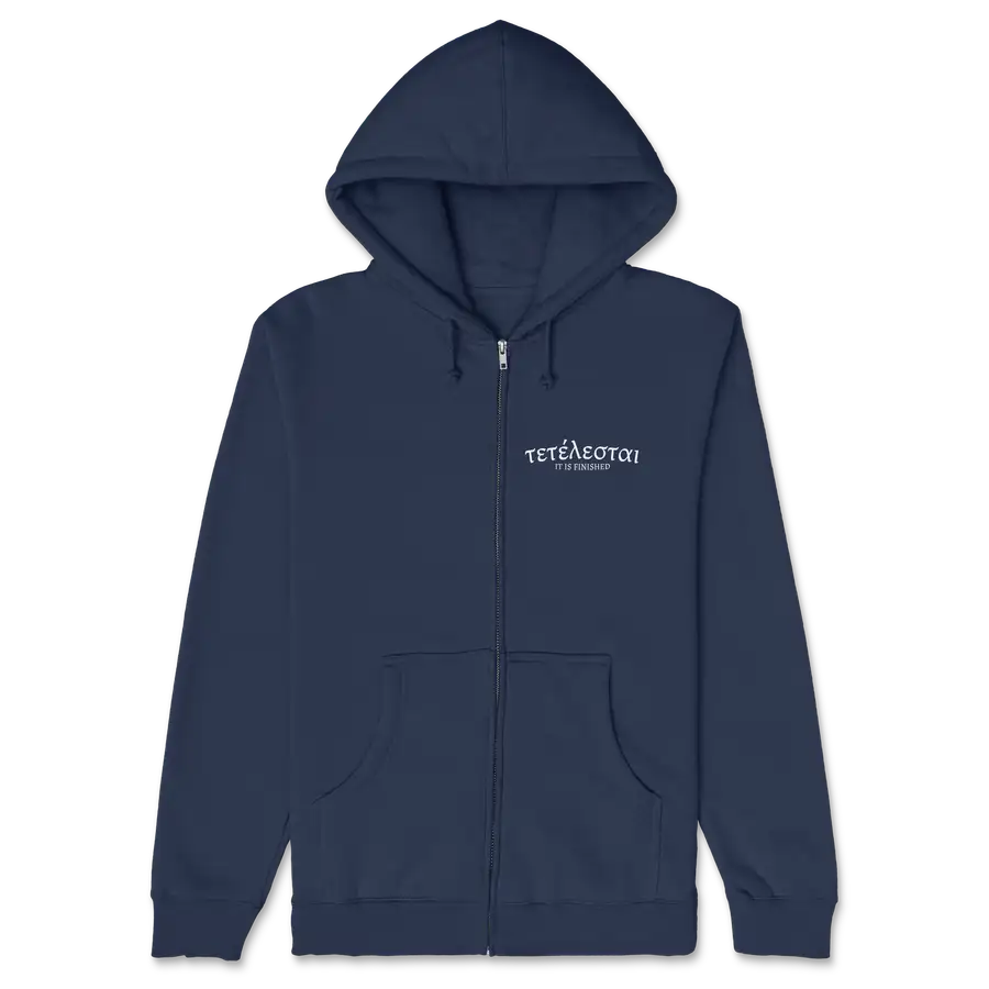 Tetelestai (Greek) Left Chest Zipper Hoodie