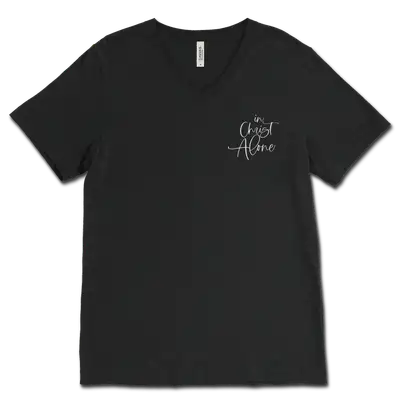 In Christ Alone Left Chest V‐Neck Tee