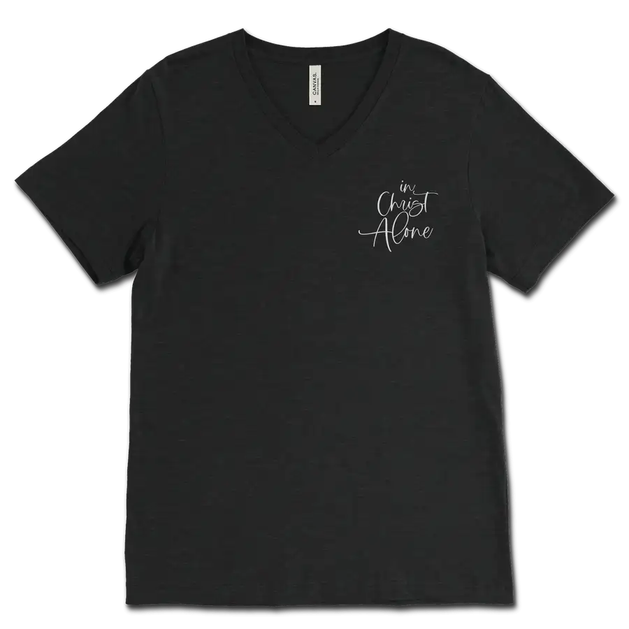 In Christ Alone Left Chest V&dash;Neck Tee