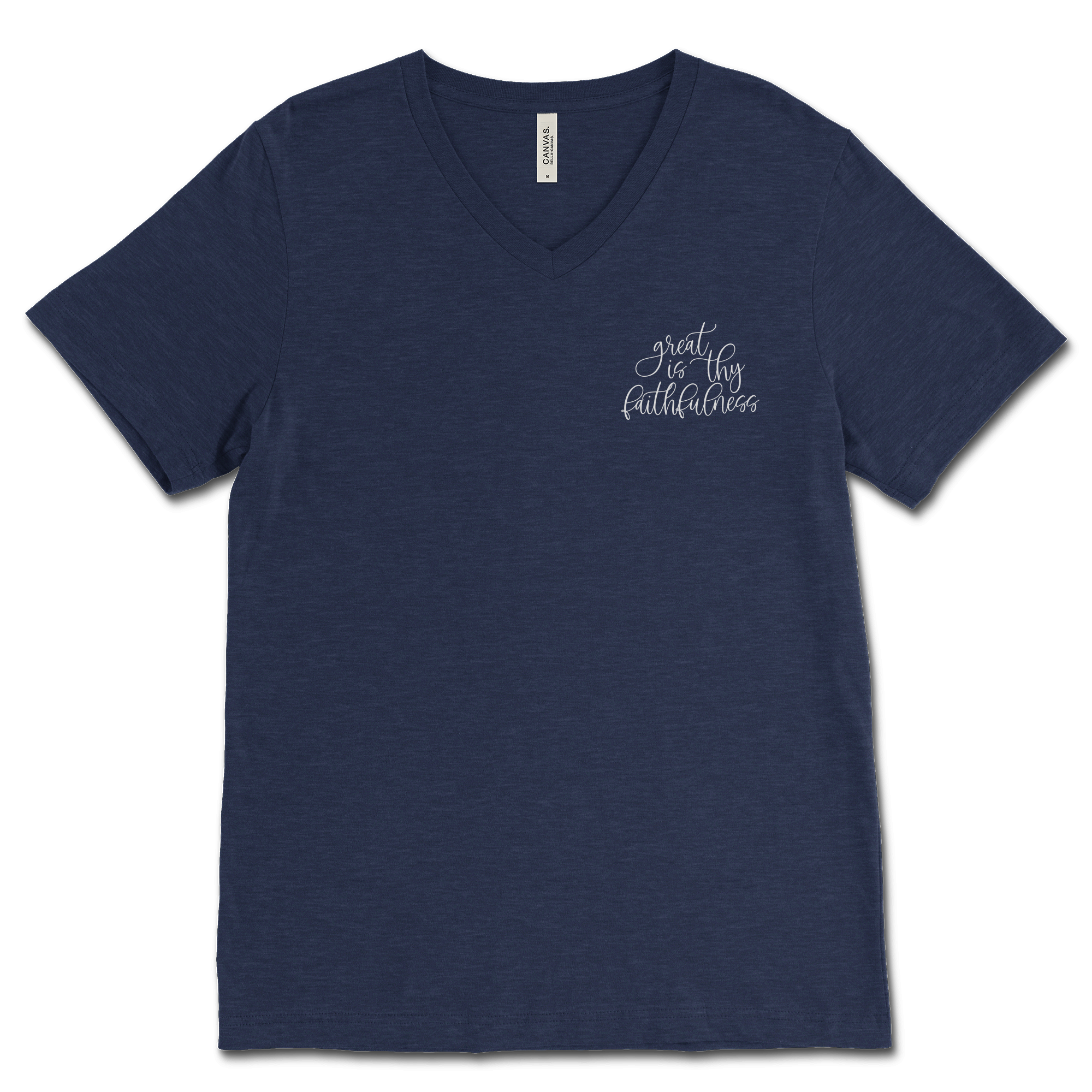 Great Is Thy Faithfulness Left Chest V‐Neck Tee