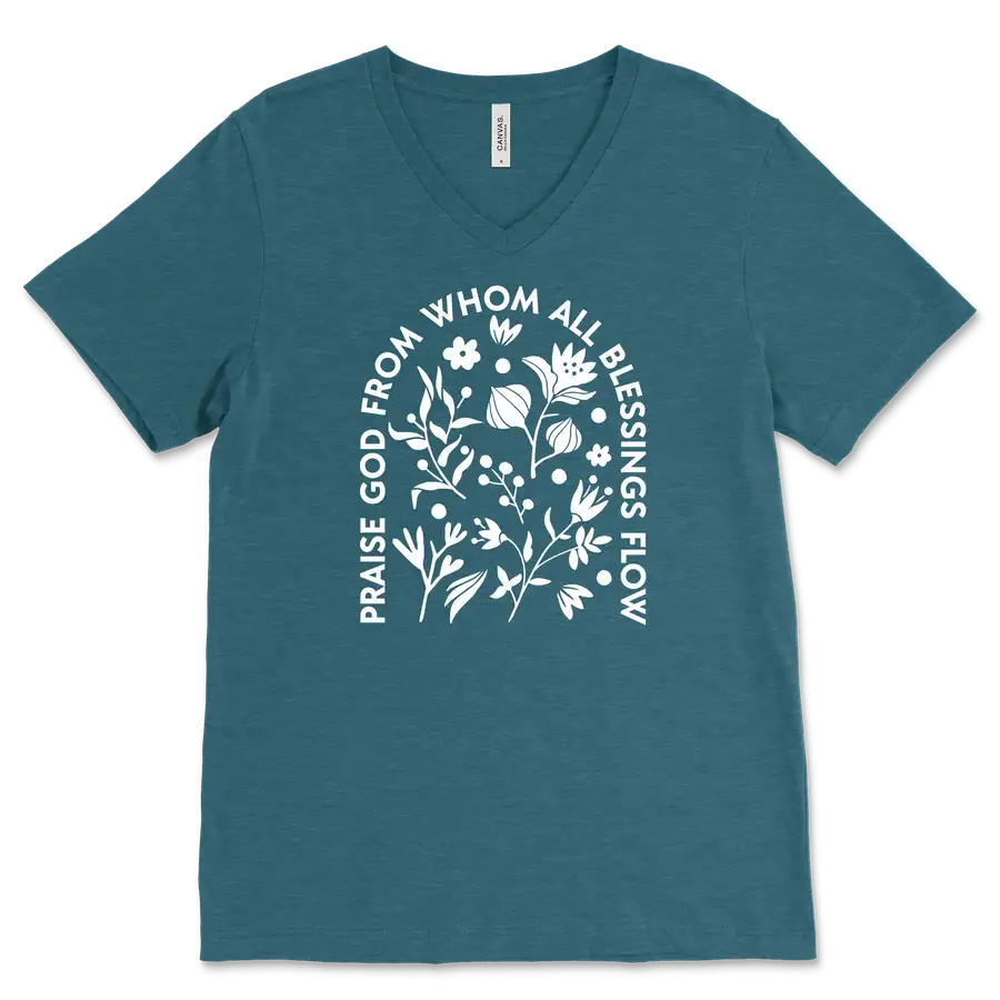 Praise From Whom V&dash;Neck Tee